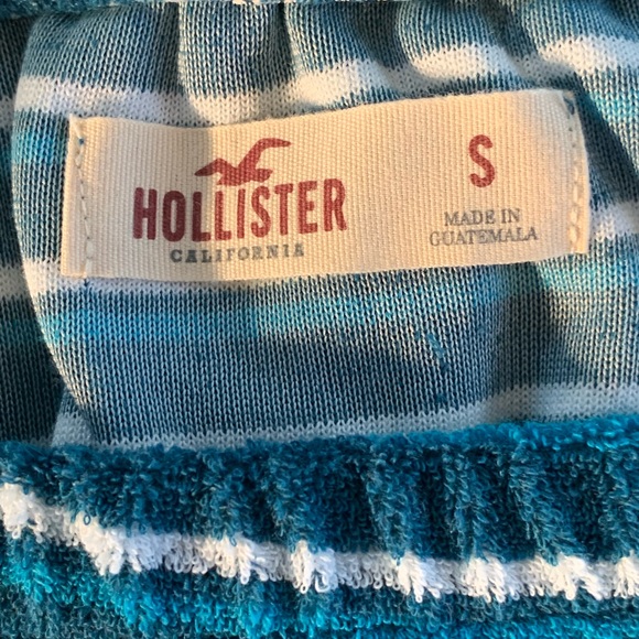 Hollister S Blue,teal,and white terry, strapless romper - Picture 4 of 5